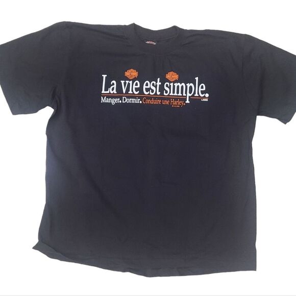 Black Harley Davidson Tee Shirt NEW TAGS Quebec Size XL - Picture 3 of 7